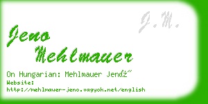 jeno mehlmauer business card
